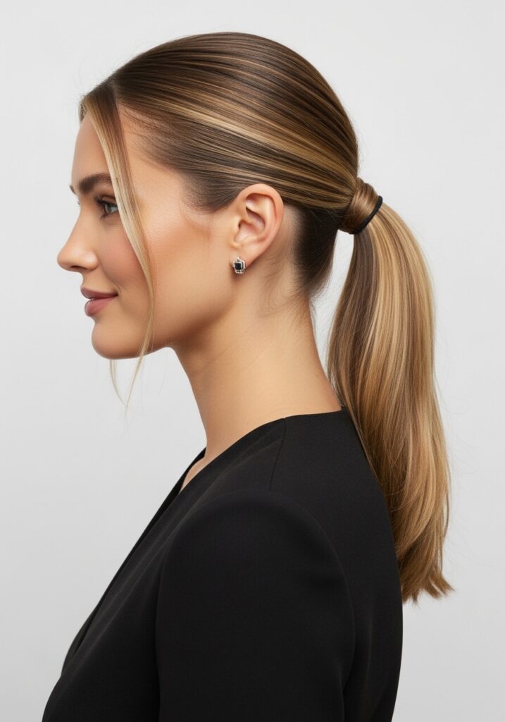 1. Classic Low Ponytail