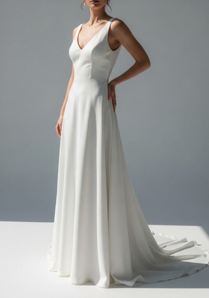 1. Minimalist Satin Wedding Dresses