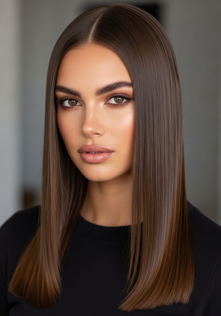 13. Straight and Sleek Look