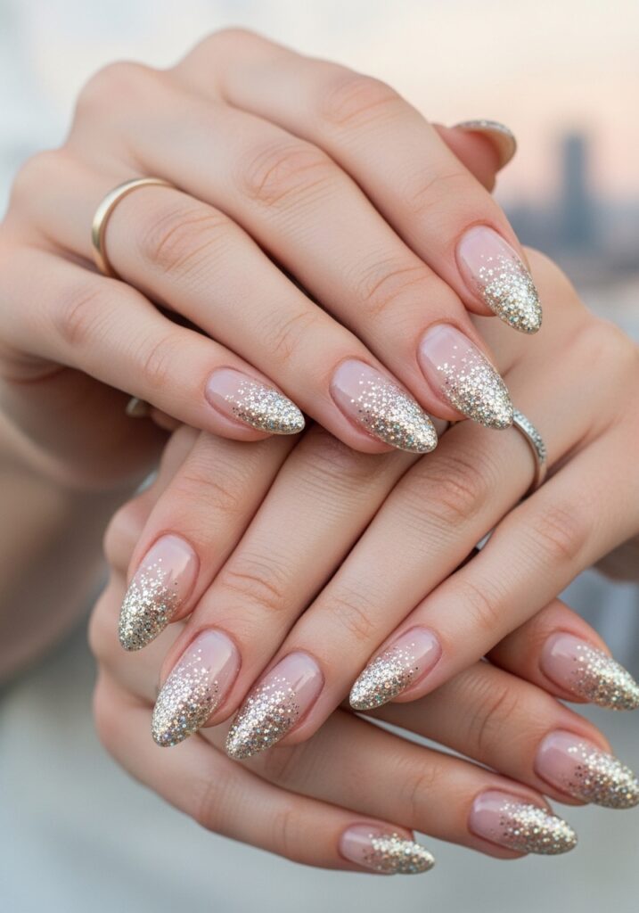 25. Champagne Glitter Tips