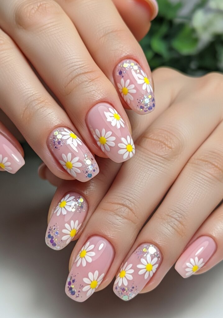 Daisy Flower Nails