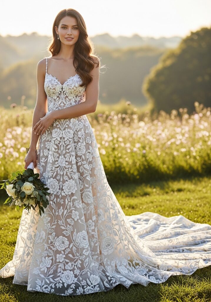 Floral Embroidered Bridal Dresses