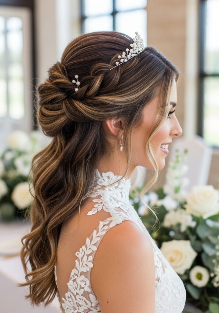 Half Up Twisted Crown