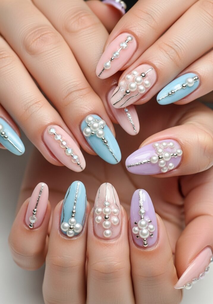 Pearl Embellished Nails