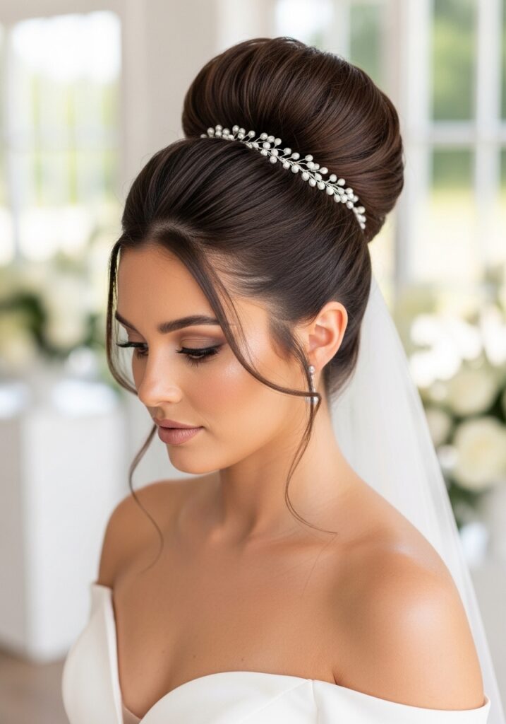 Sleek High Bridal Bun