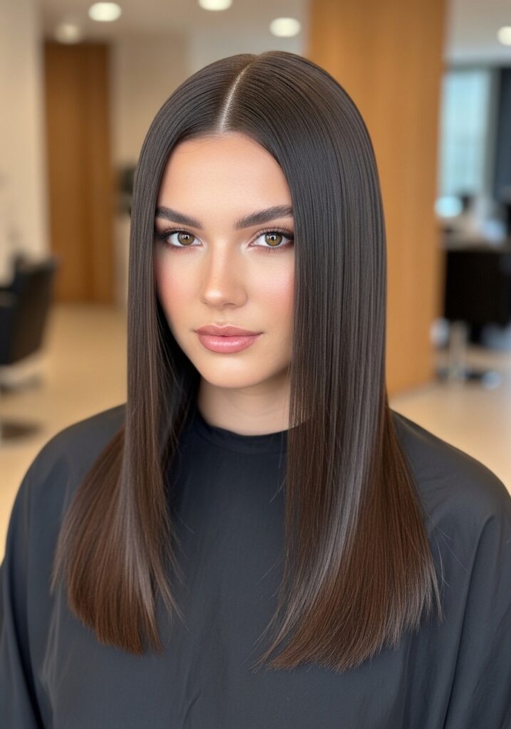 Sleek Middle Part Hair