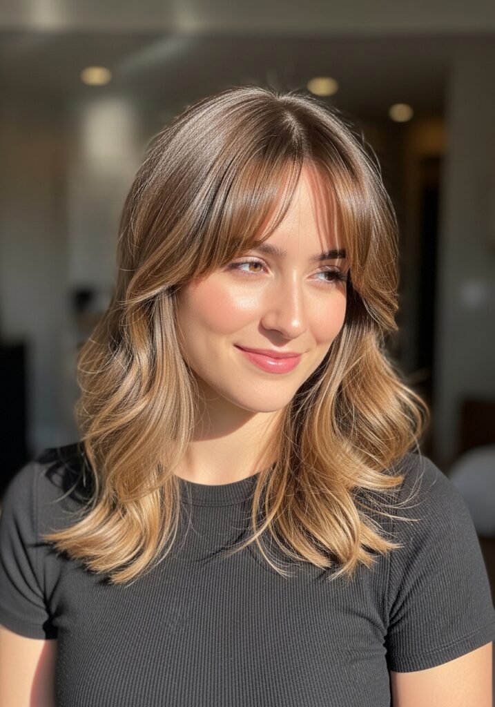 Soft Curtain Bang Waves