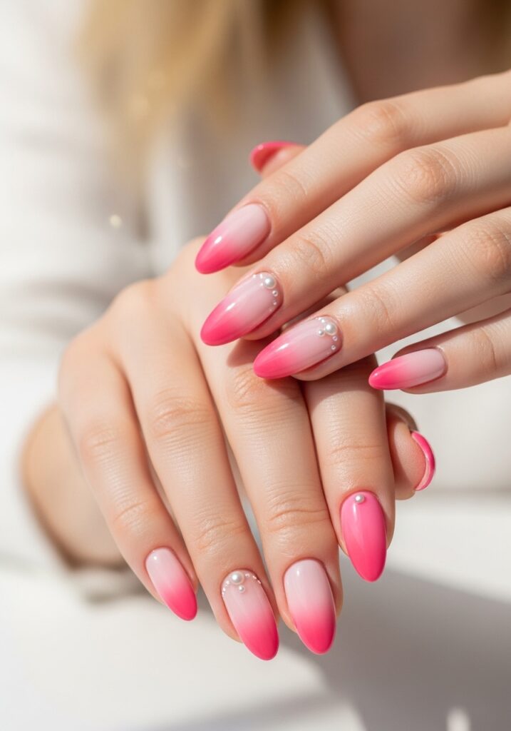 Soft Ombre Pink Nails