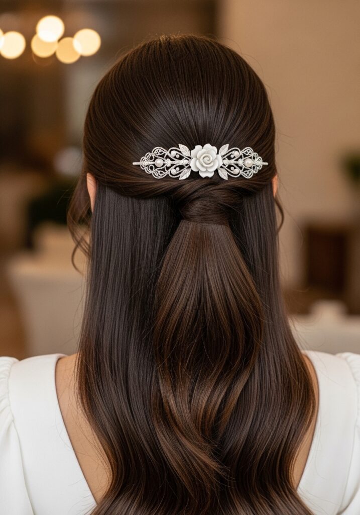 Straight Hair with Hair Accessories
