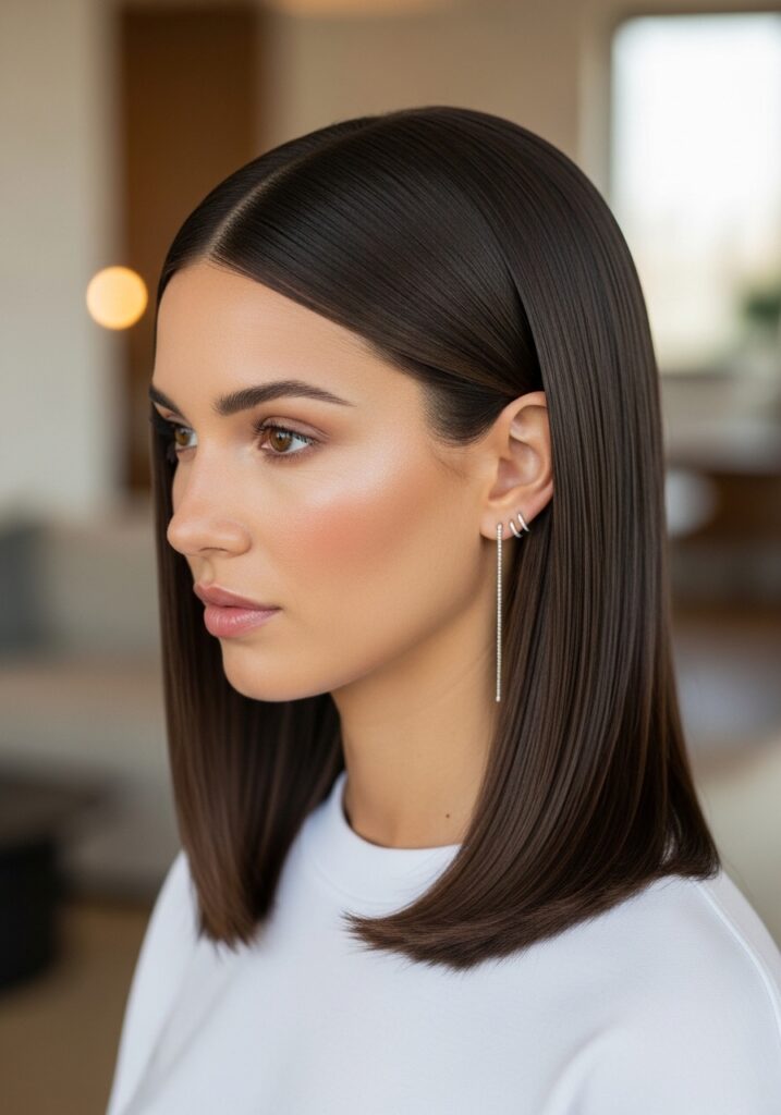 Straight Hair with Middle Part