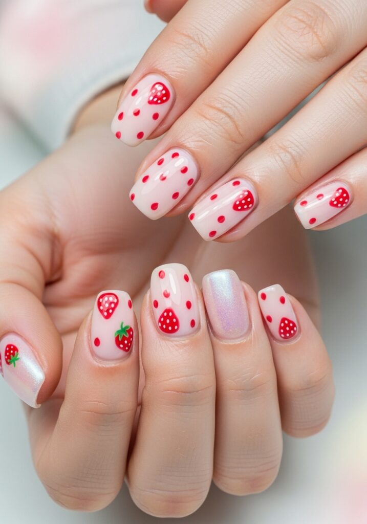 Strawberry Milk Nails