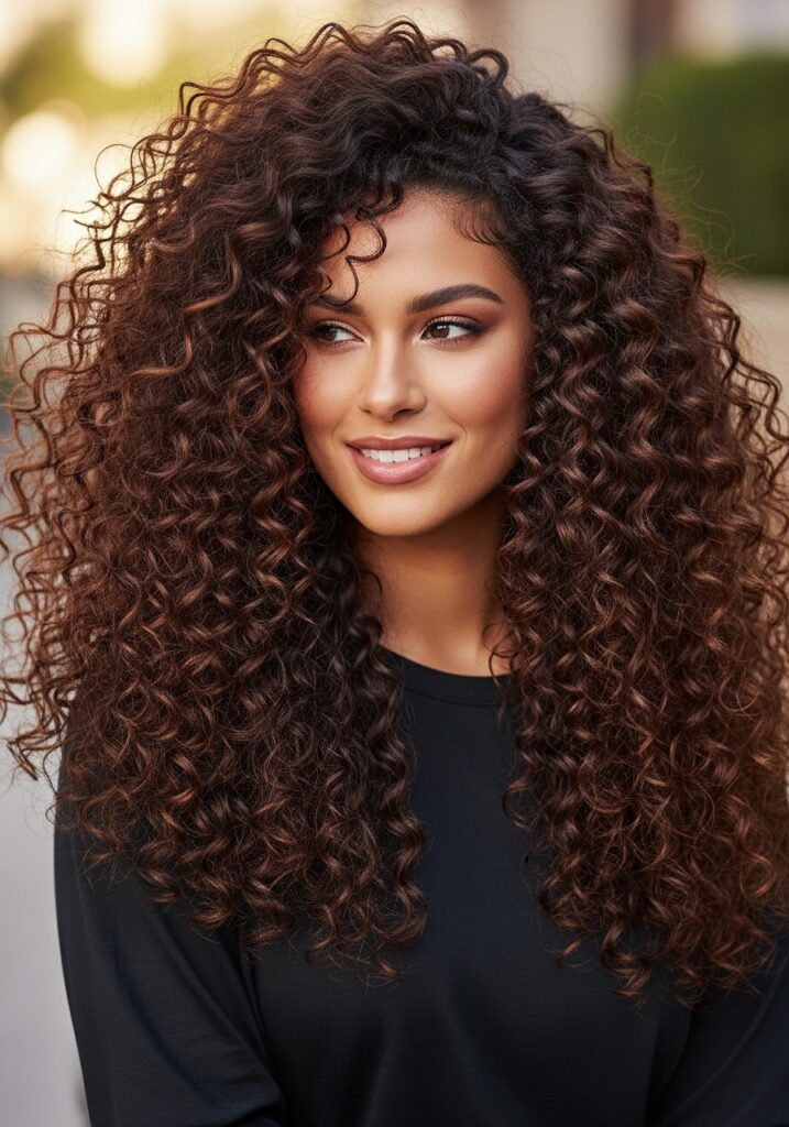 Voluminous Curly Hair