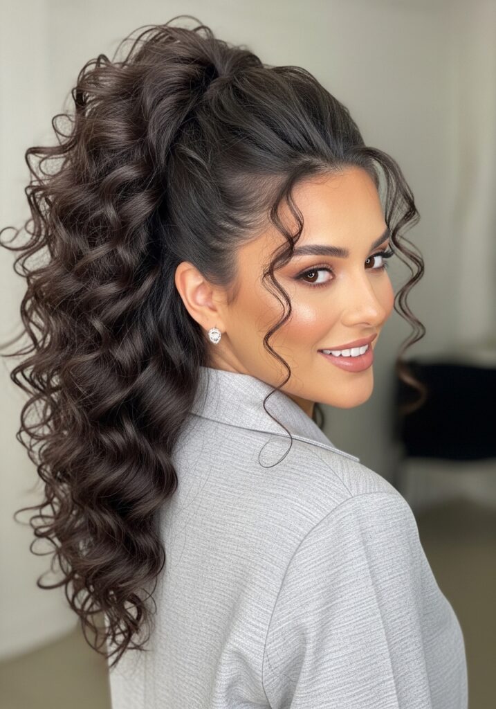 Voluminous Curly Ponytail
