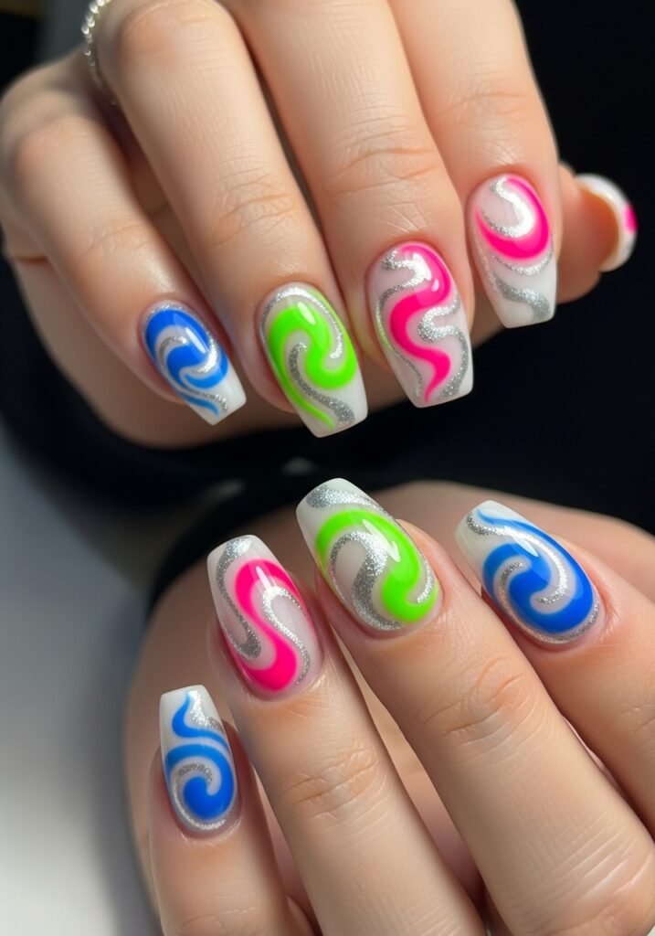 Abstract Swirl Nails