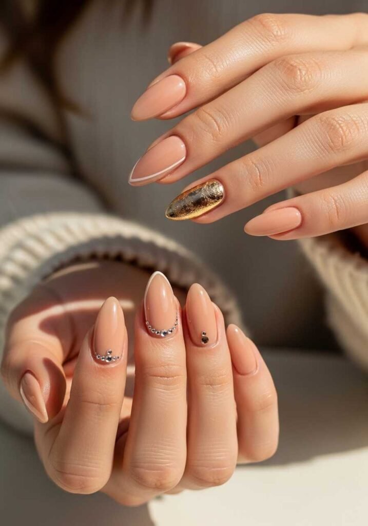 Almond Nude Nails