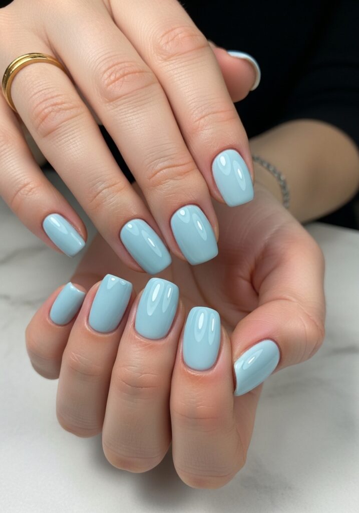 Baby Blue Clean Nails 