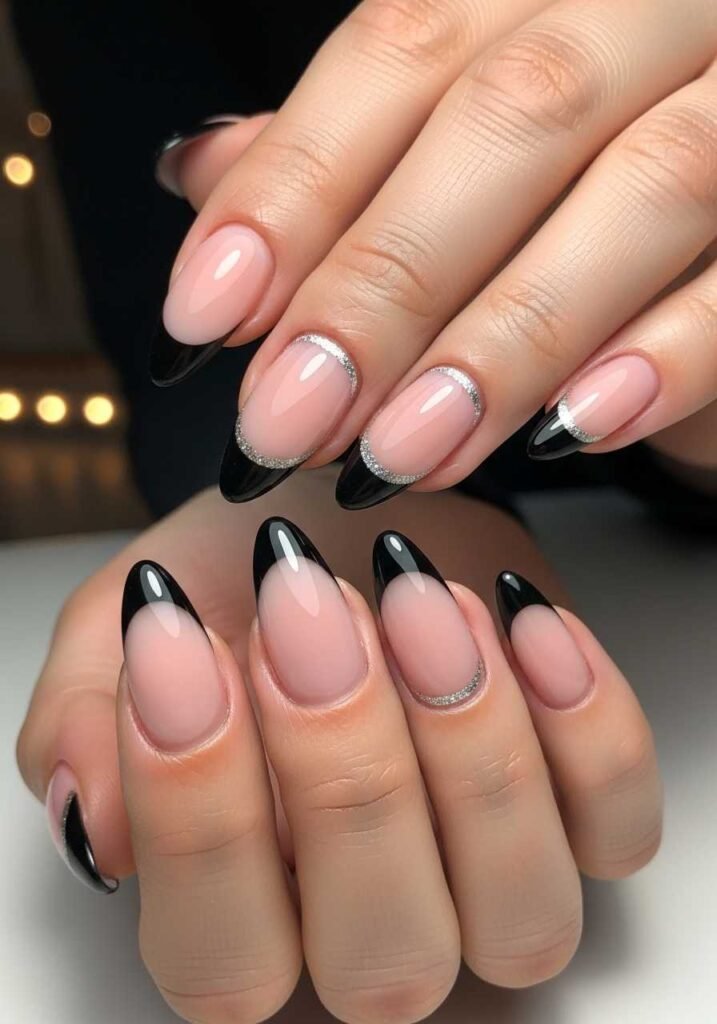 Black Tip French Nails