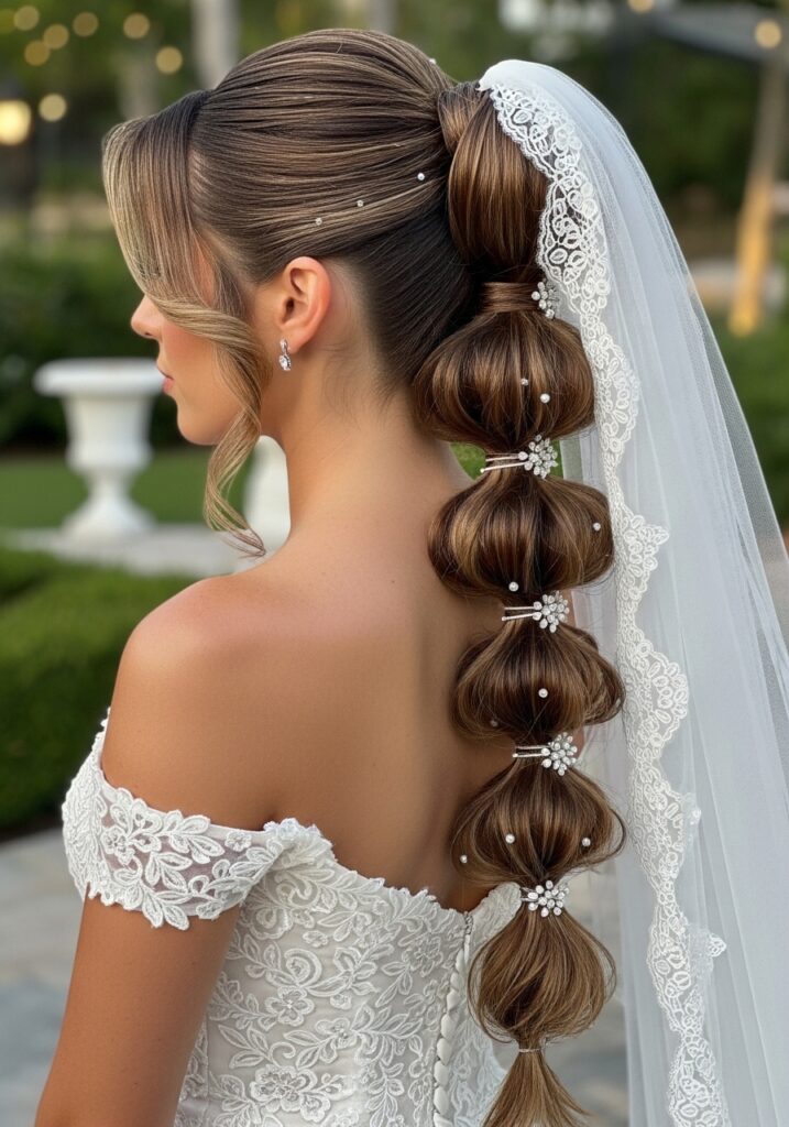 Bubble Ponytail Bridal Style