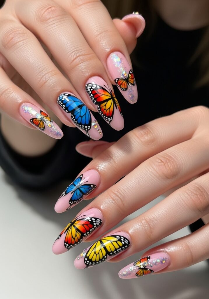 Butterfly Acrylic Nails