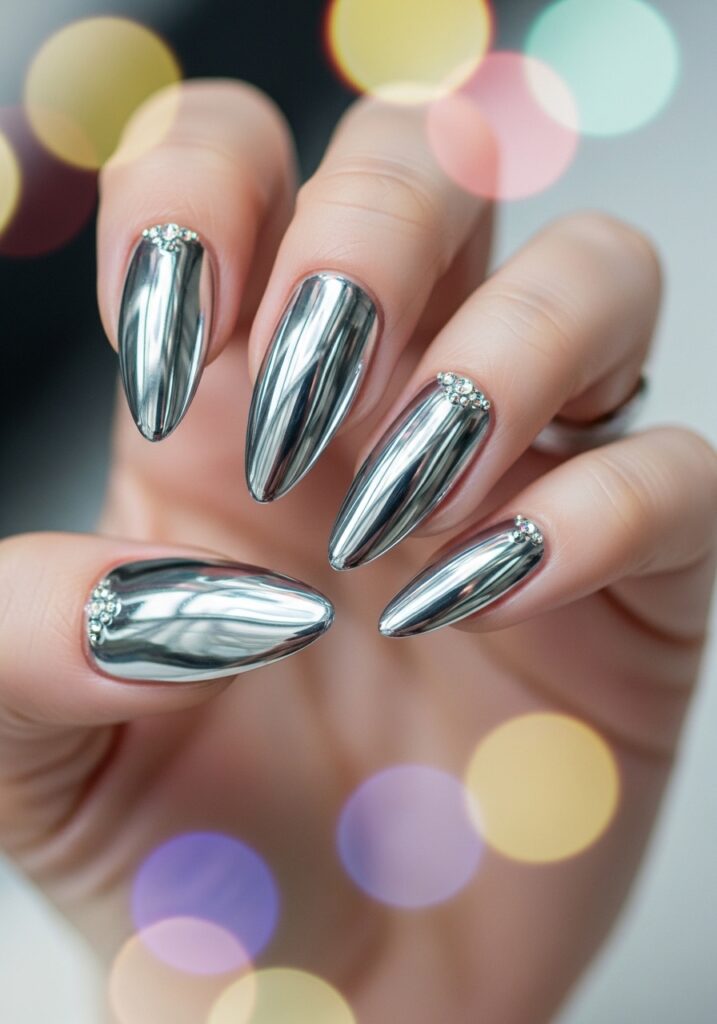 Chrome Mirror Acrylic Nails