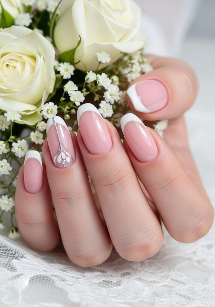 Classic French Bridal Nails
