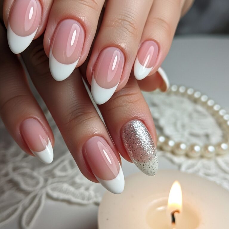 Classic French Bridal Nails