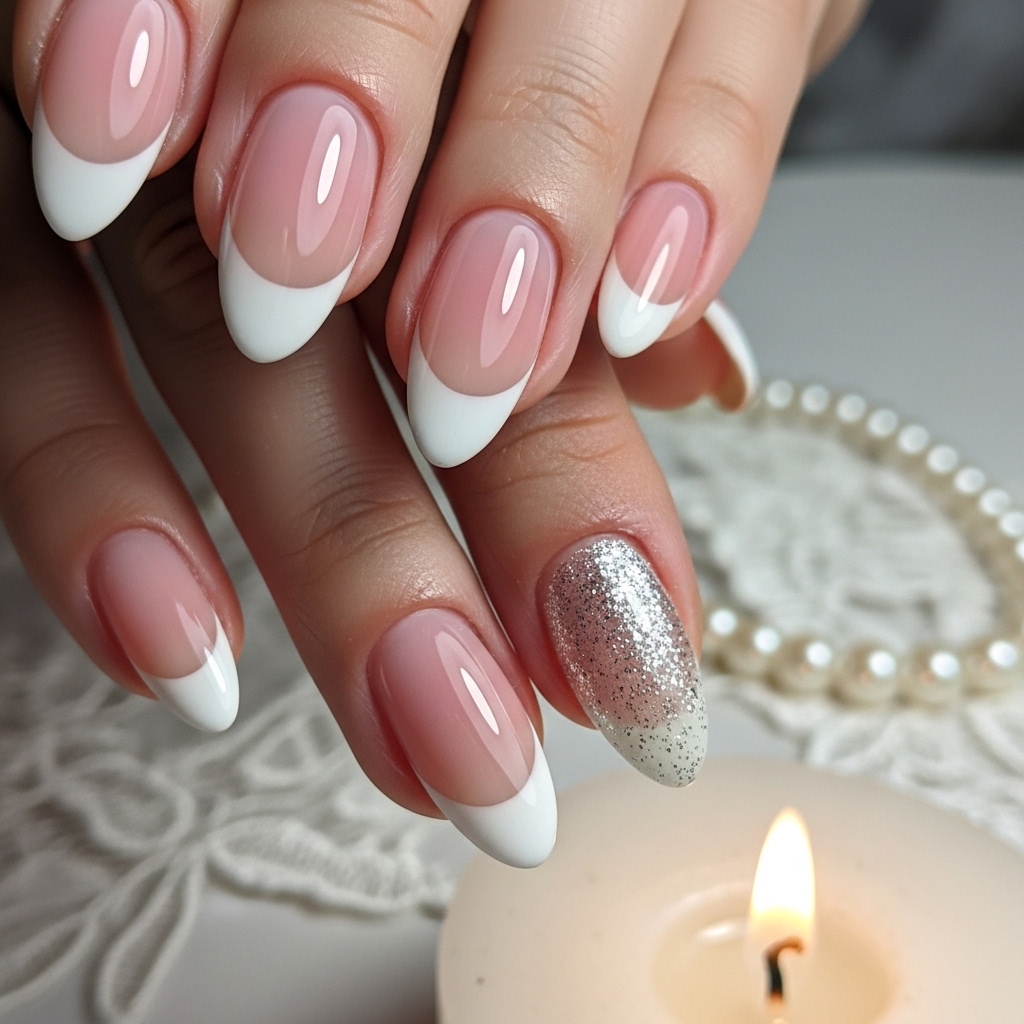Classic French Bridal Nails