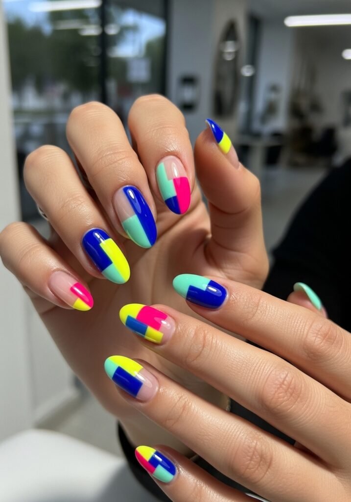 Color Block Nails
