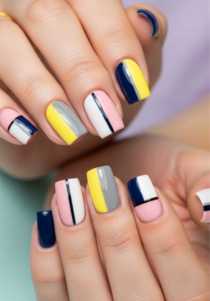 Color Block Nails