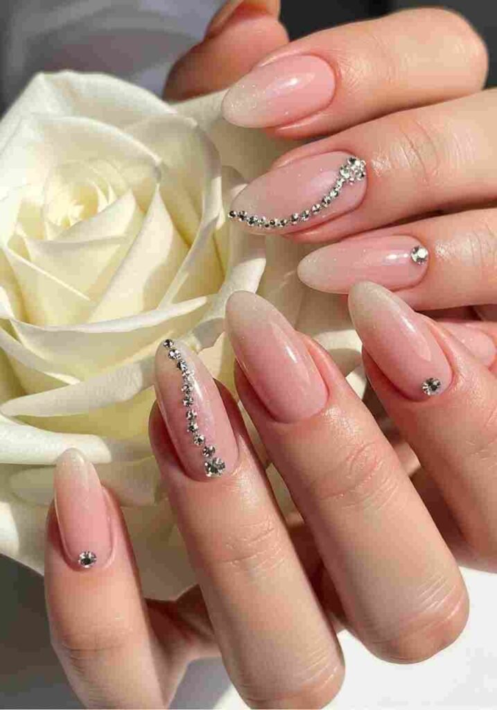 Crystal Accent Bridal Nails
