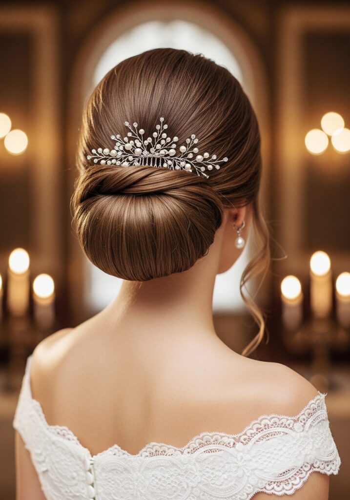 Elegant Chignon Bun for Classic Brides
