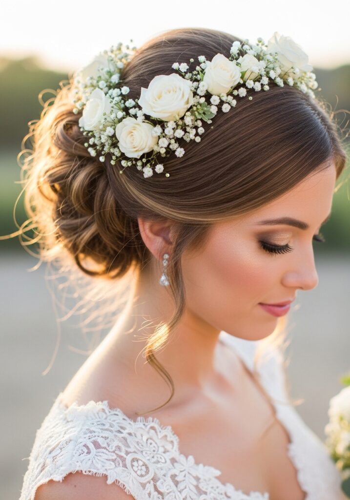 Floral Bun for Wedding Dream Look