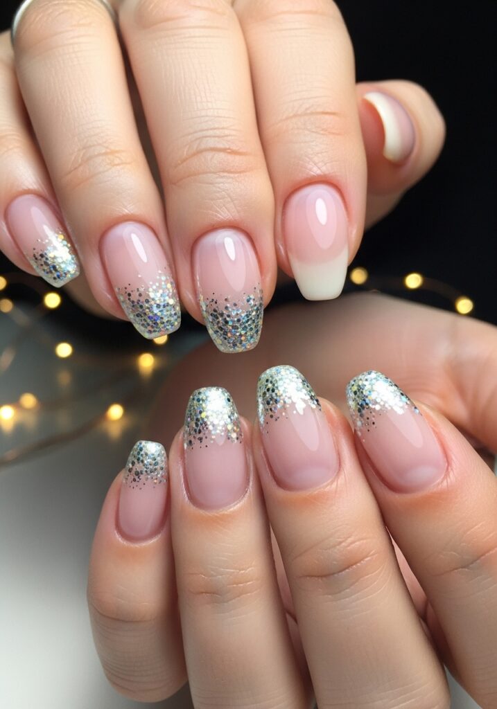 Glitter Cuticle Accent Nails
