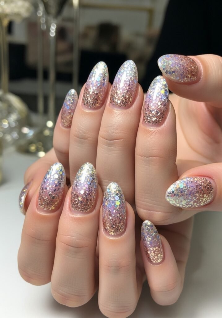 Glitter Gradient Nails