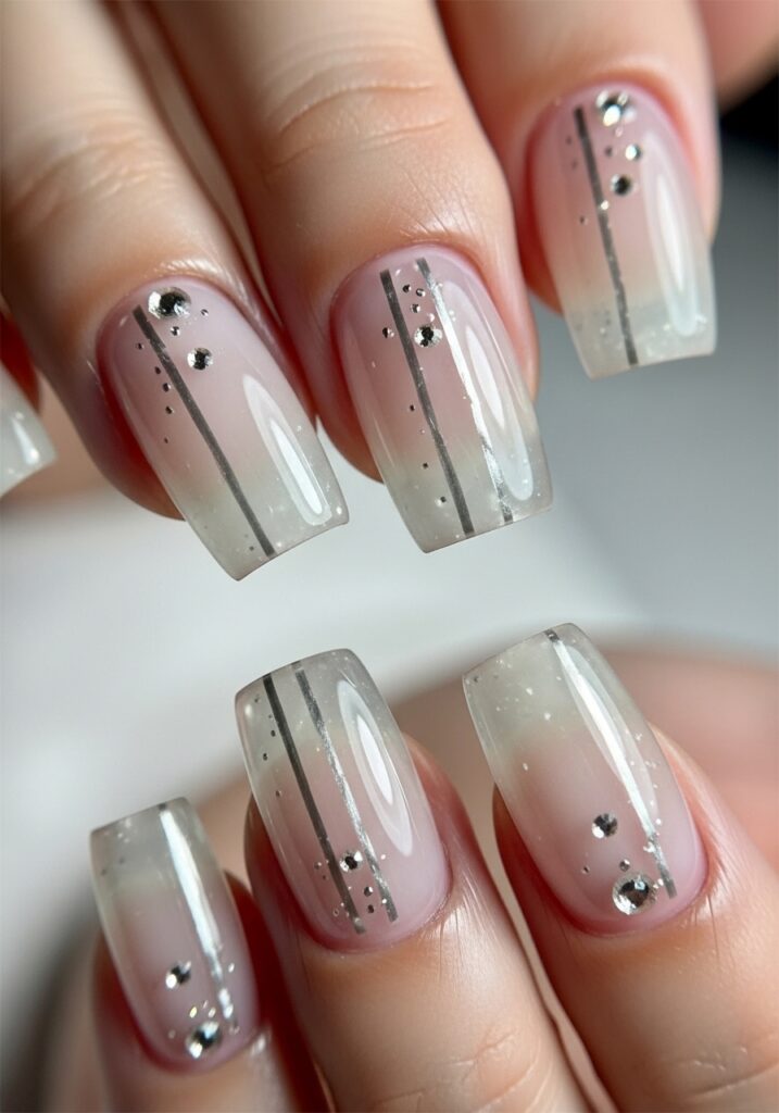 Glossy Glass Clear Nails 
