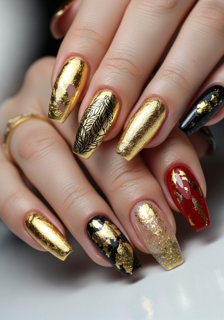 Gold Foil Nails