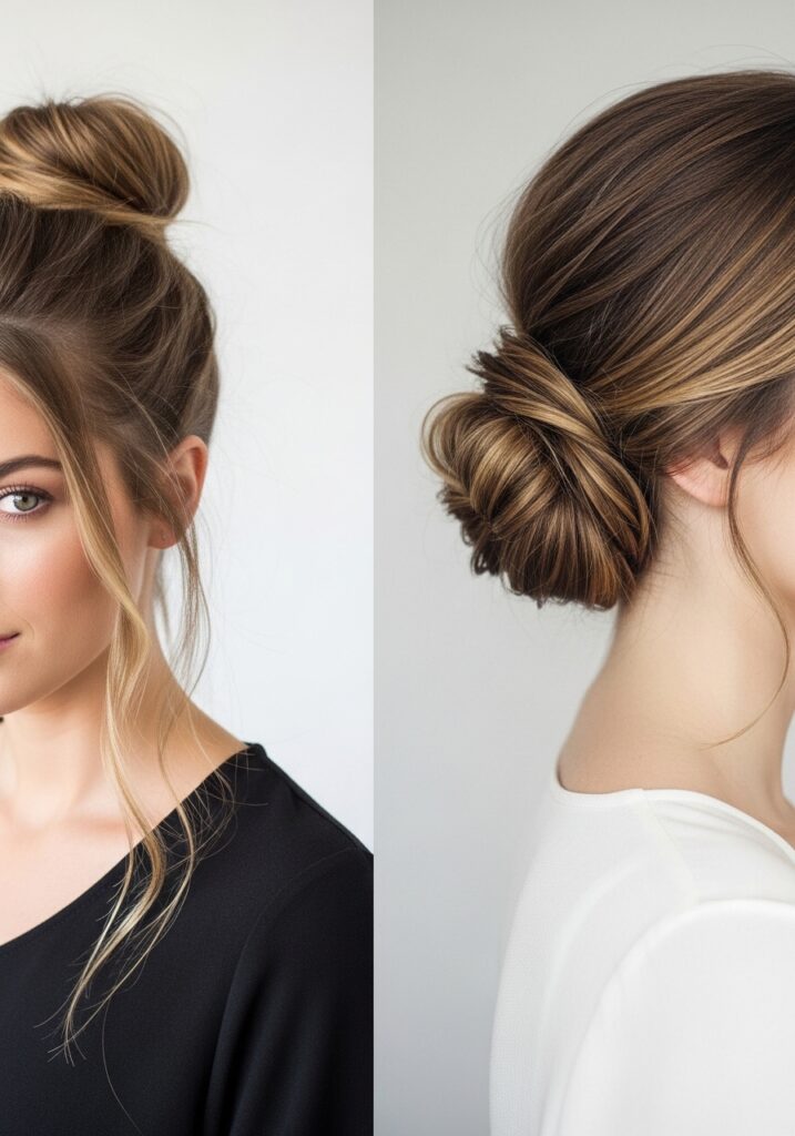 Half-Up Mini Bun Trend