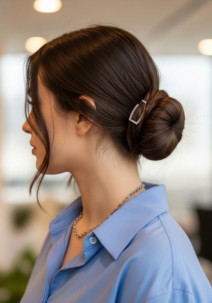 Hidden Bun with Clip Accent