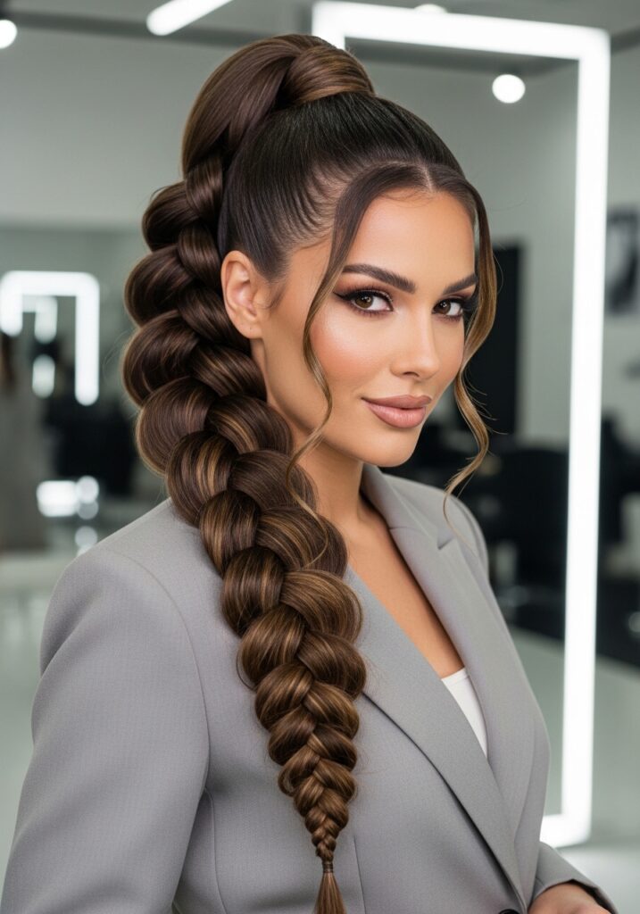 High Ponytail Braided Power Look