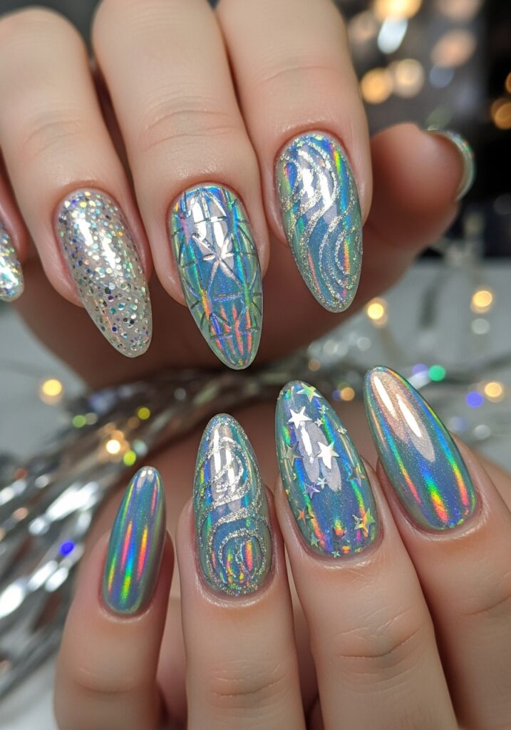 Holographic Party Nails