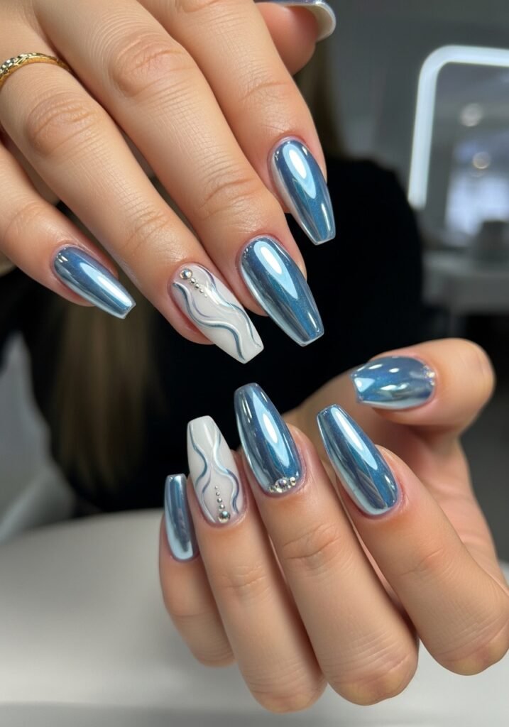 Icy Chrome Nails