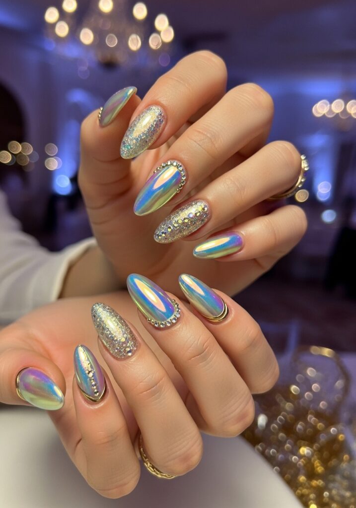 Iridescent Pearl Nails