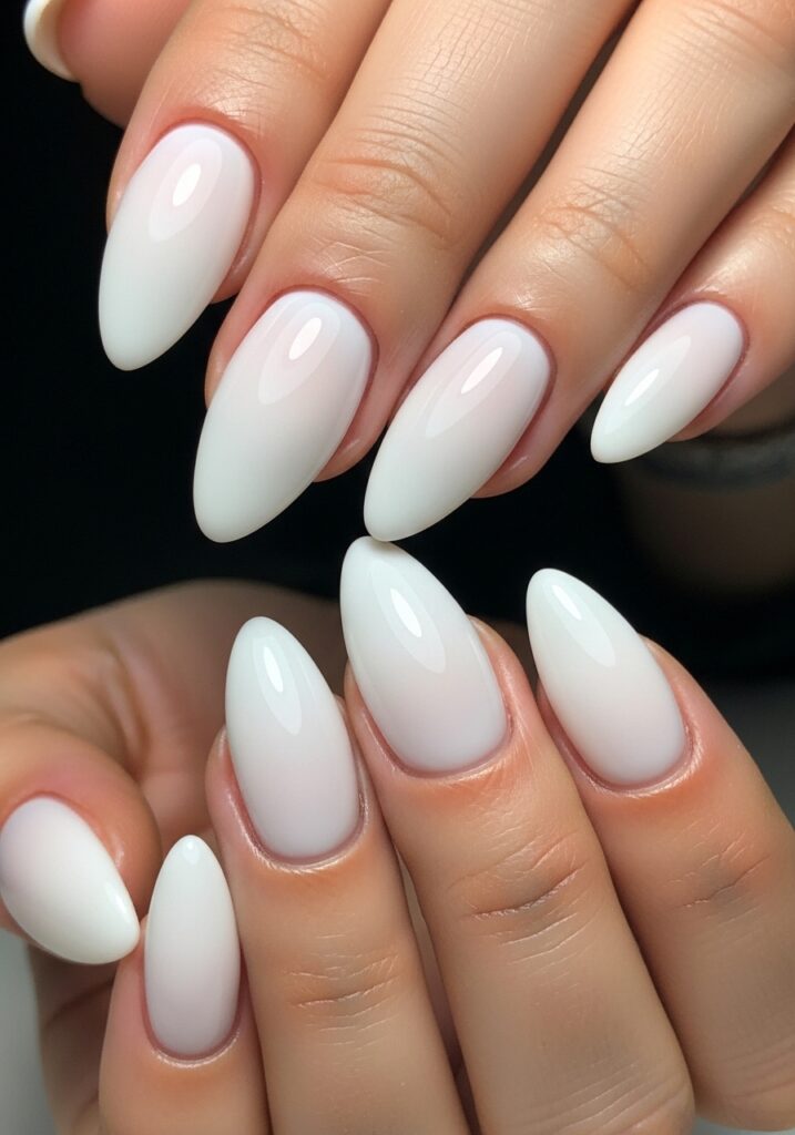 Milky White Acrylic Nails