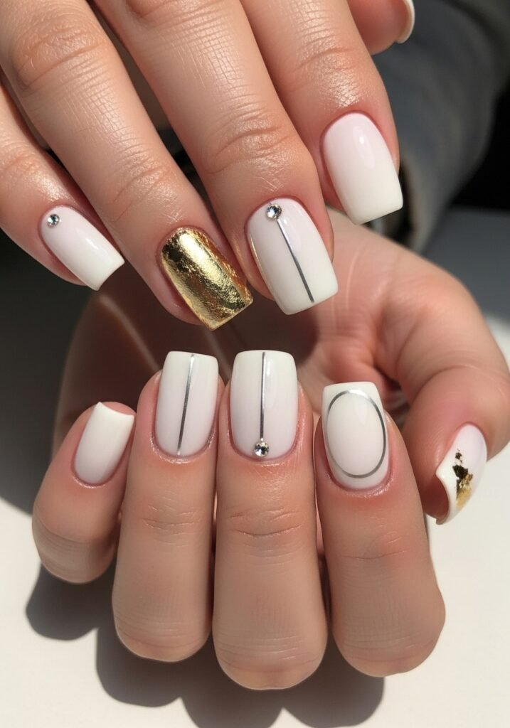 Milky White Minimal Nails