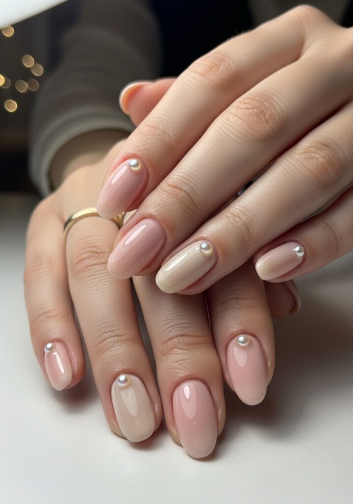 Minimal Pearl Accent Nails 