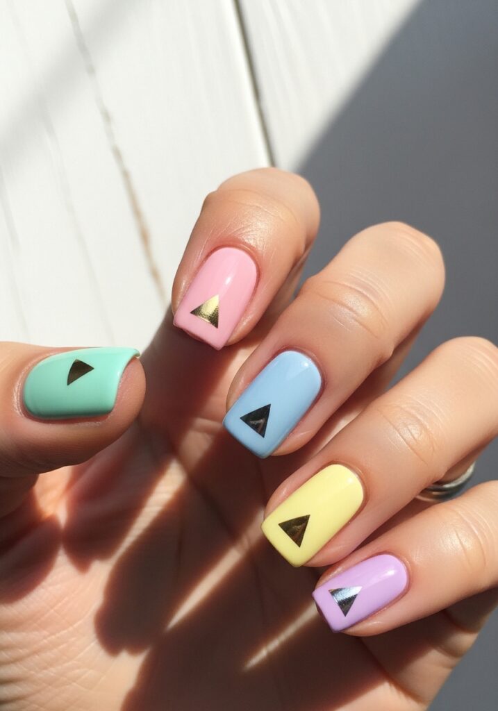 Minimal Triangle Nail Art