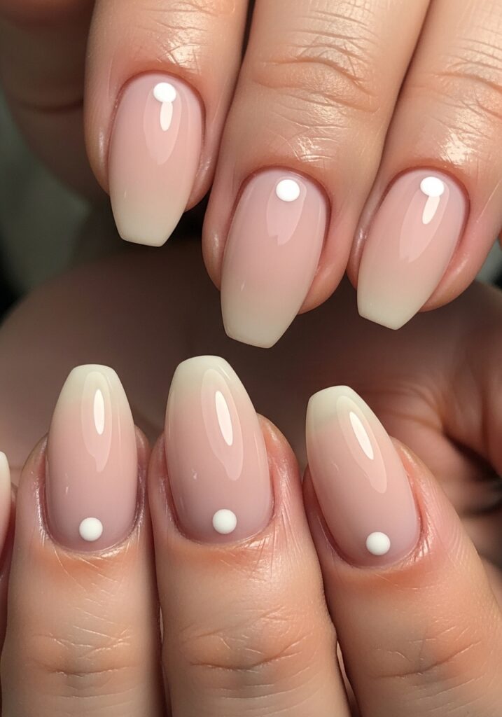 Minimal White Dot Nails 