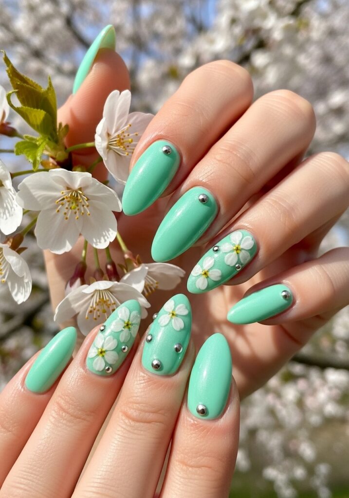 Mint Green Nails