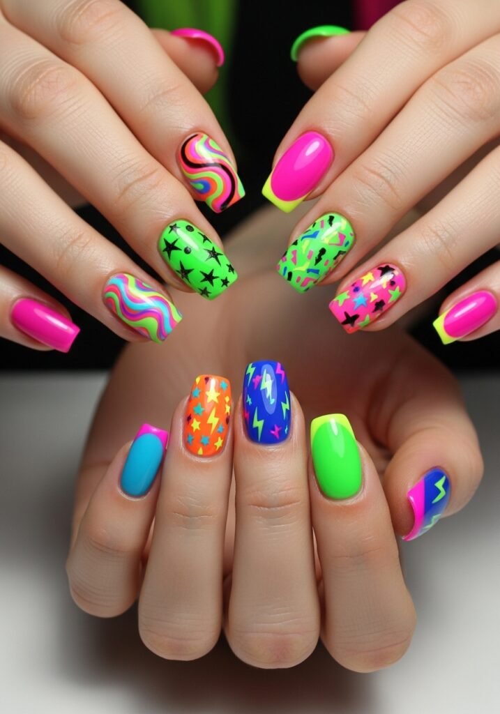 Neon Pop Nails