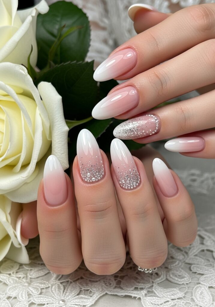 Ombre French Bridal Nails
